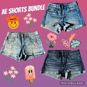 American Eagle 🦅 Outfitters High Rise Jean Shortie Bundle